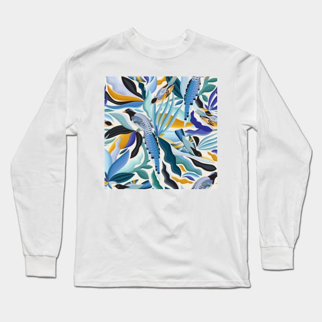 Tropical Birds / Exotic Nature Long Sleeve T-Shirt by matise